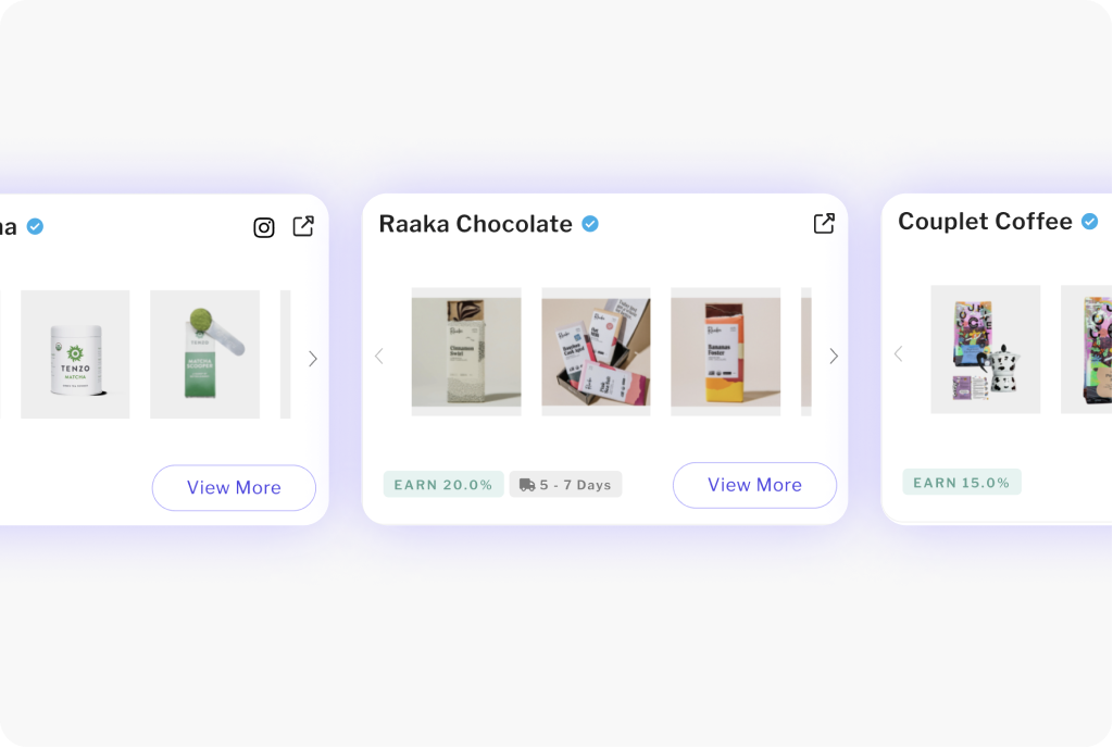 3 carousel images on a grey background advertising products for carro