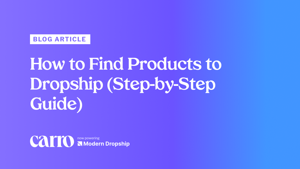 an image for a blog article how to find products to dropship