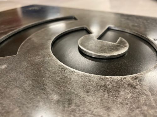 Metallic gold die-cut window vinyl