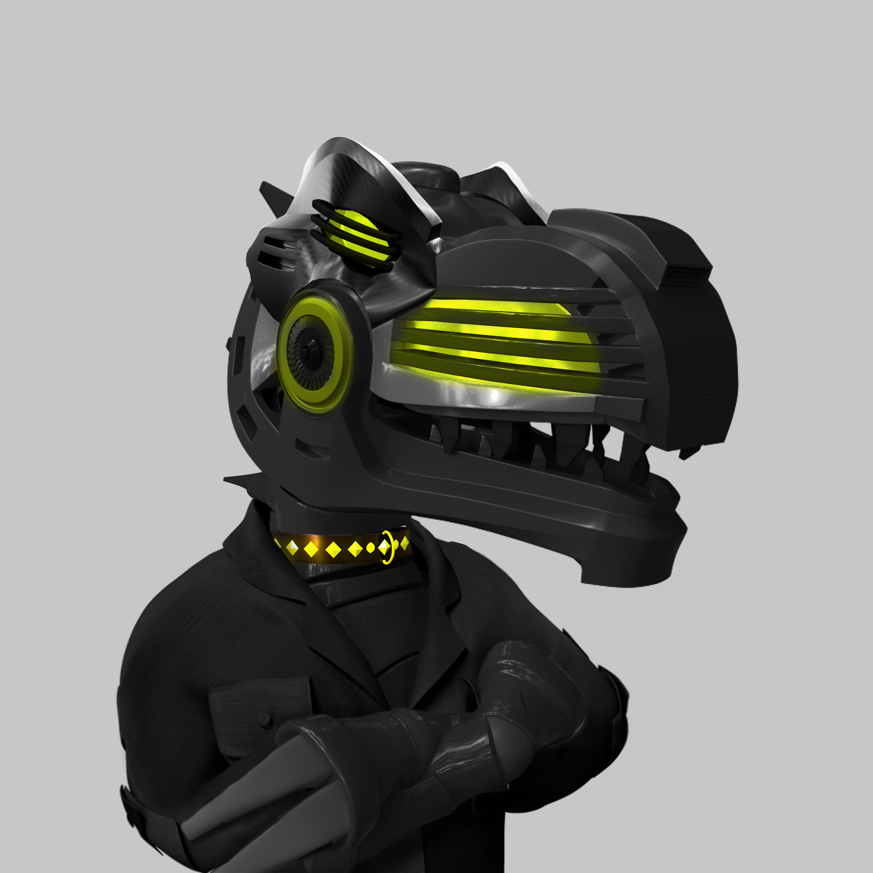 NFT art showing a high-quality 3D Dinosaur.