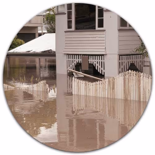home exterior flooded - Flood Insurance concept