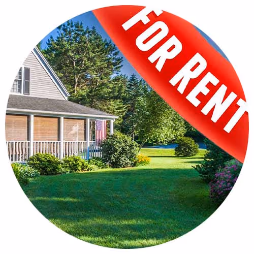 for rent sign imposed over exterior home - Rental Property Insurance concept