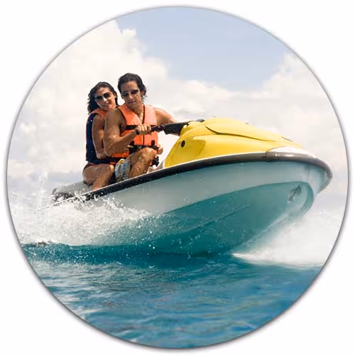 couple on jetski on water - Personal Watercraft Insurance concept