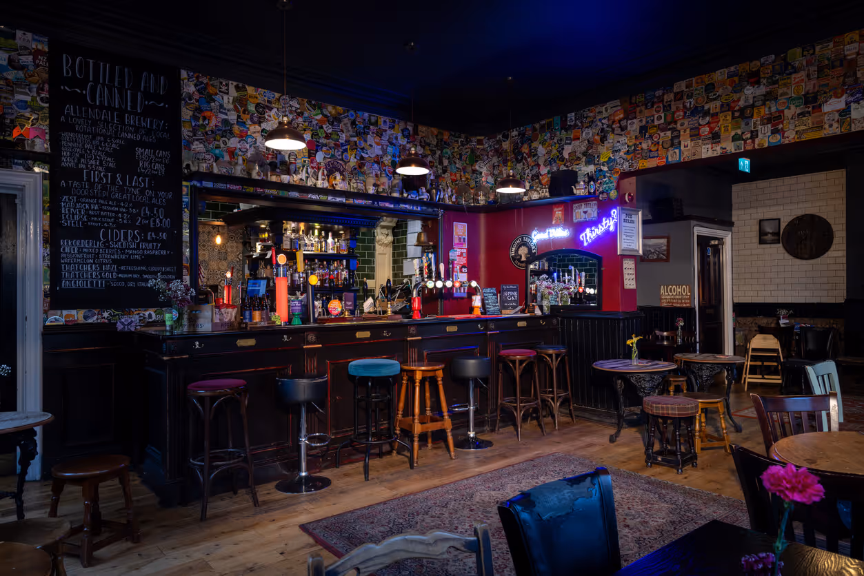 NH Commercial Restaurant Insurance concept - Low Key Pub with No People