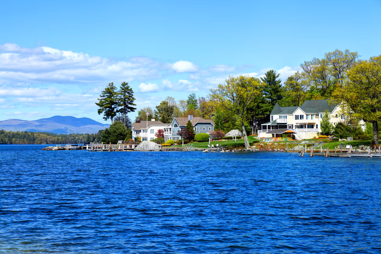 lakefront home on the largest lake in the U.S. state of New Hampshire