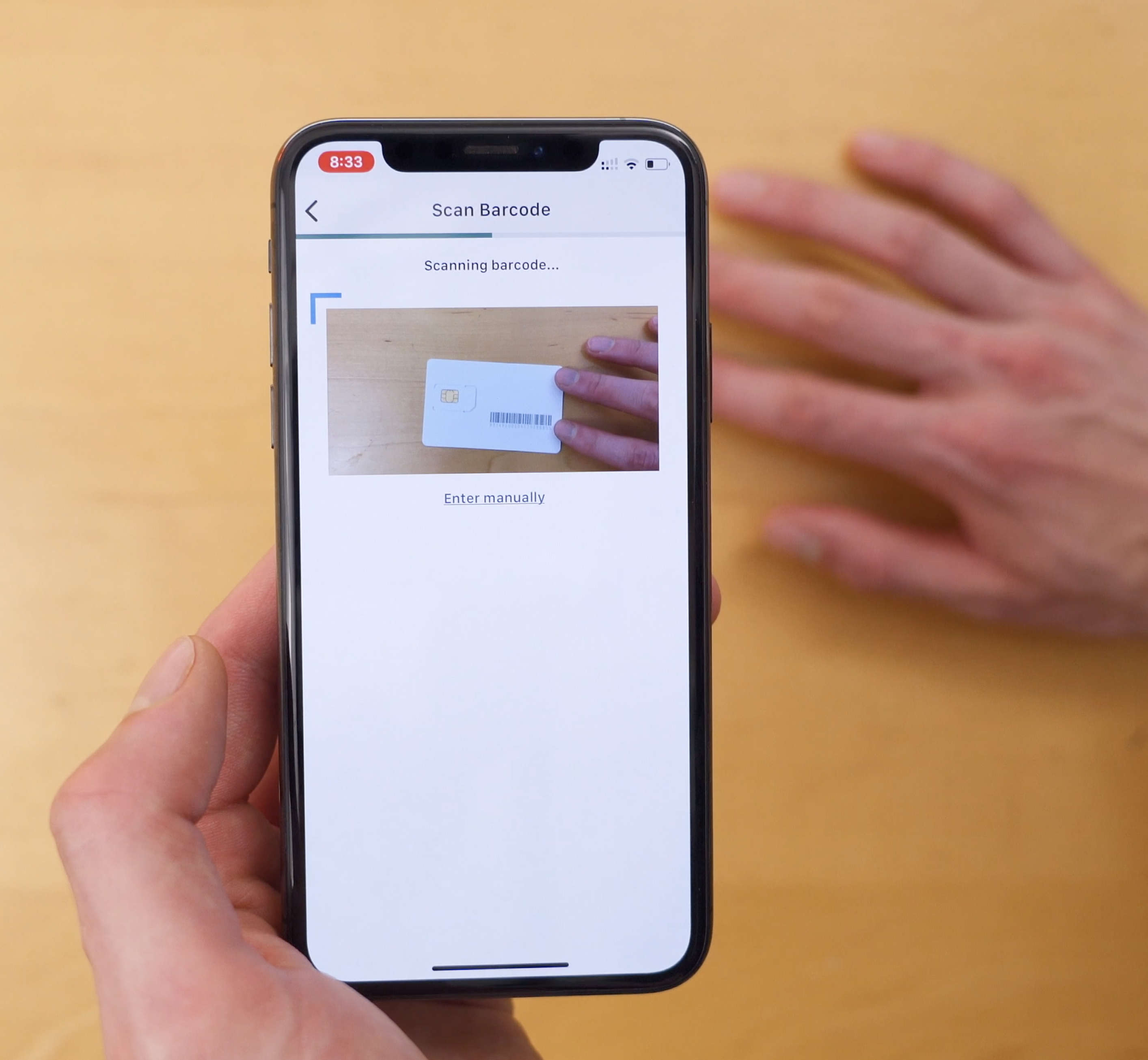 iPhone scanning Reach Mobile SIM card during activation process