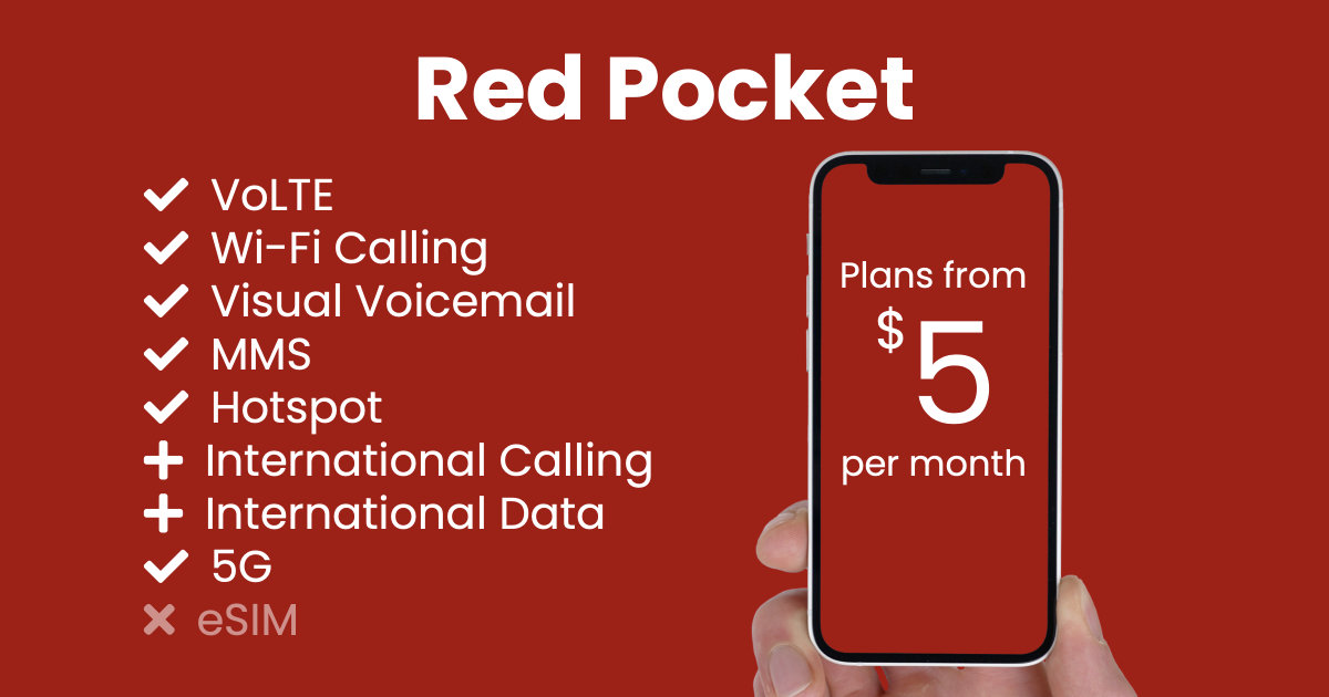 Red Pocket plan features and starting price