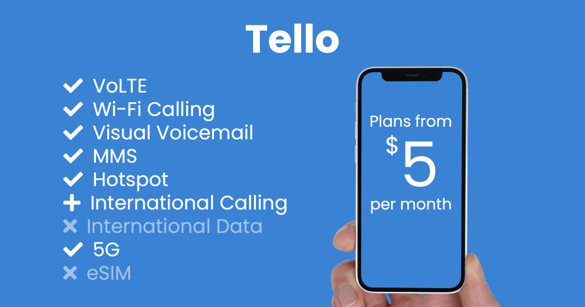 Tello plan features and starting price