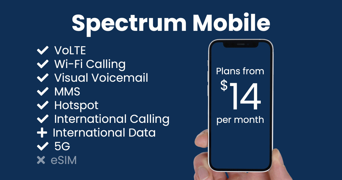 Spectrum Mobile plan features and starting price