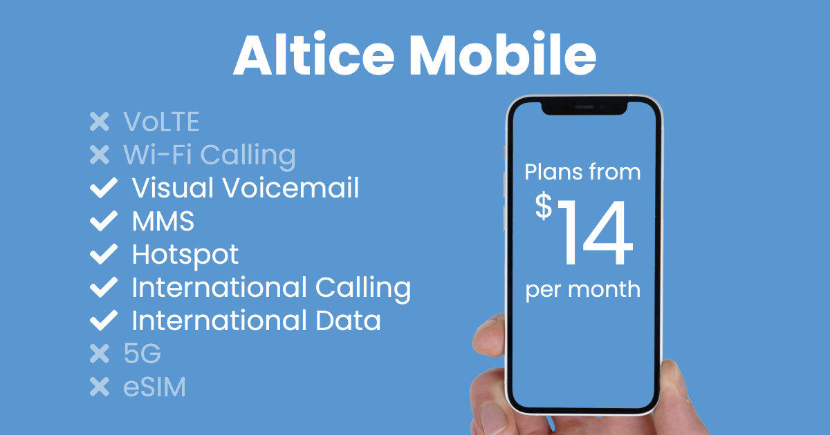 Altice Mobile plan features and starting price