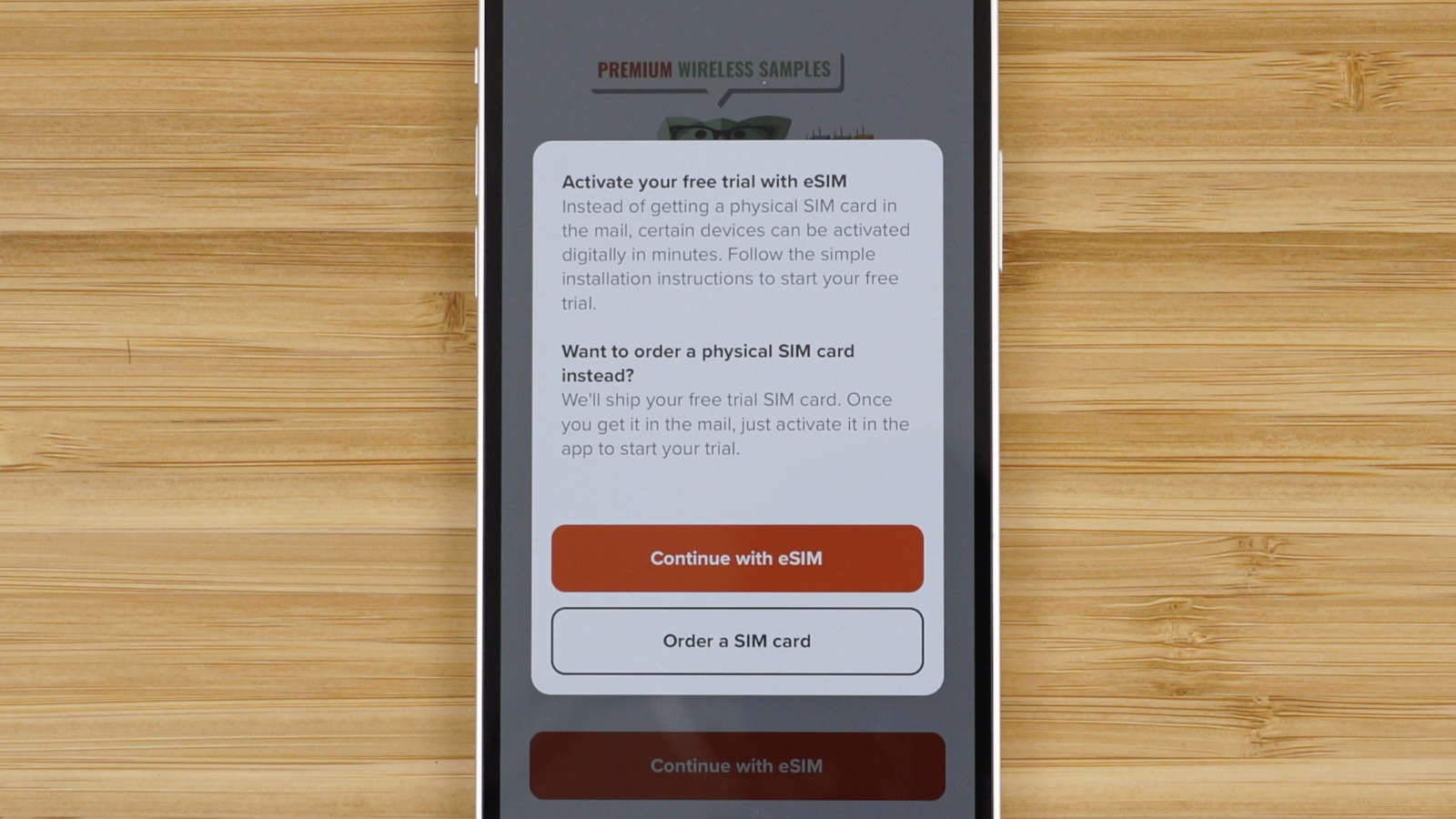 Activate Mint Mobile's trial on eSIM or order a physical SIM card