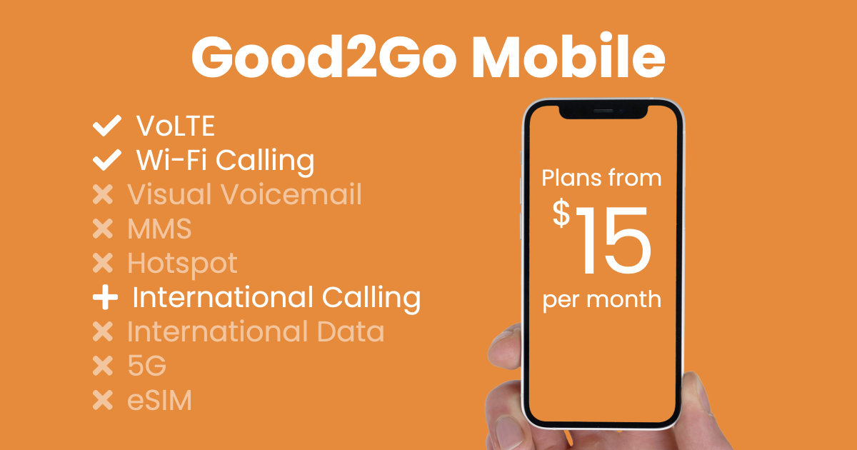 Good2Go Mobile plan features and starting price