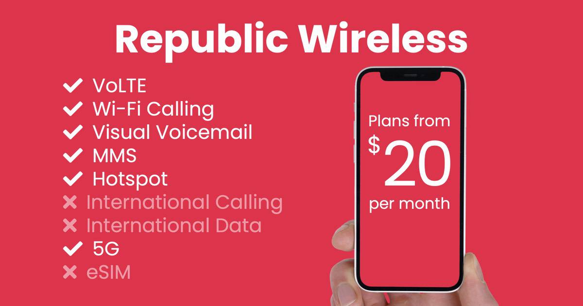 Republic Wireless plan features and starting price