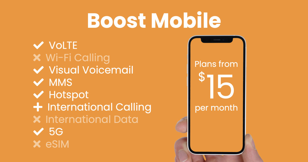 Boost Mobile plan features and starting price