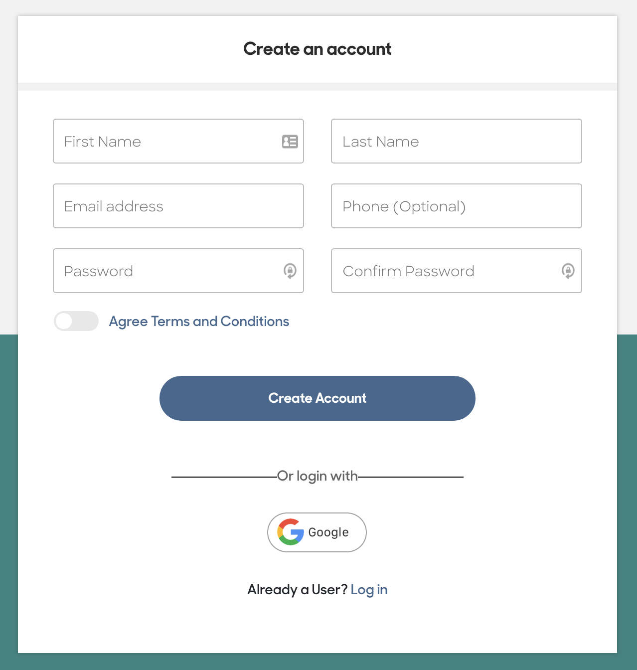 screenshot of creating Reach Mobile account