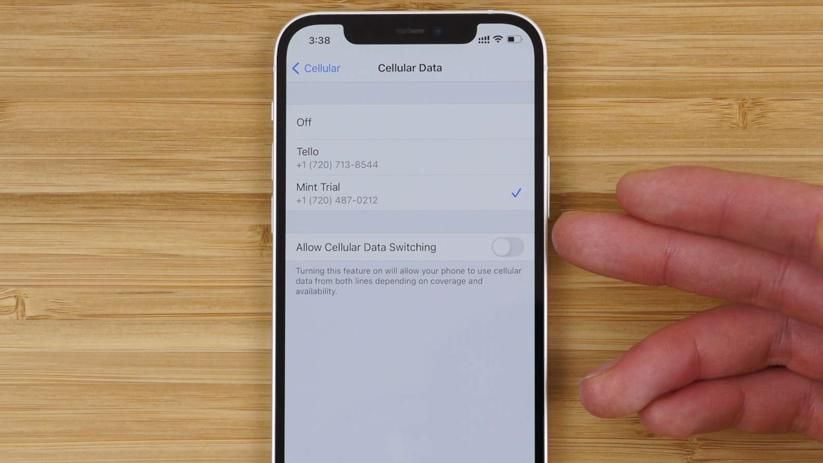 Set your new Mint Mobile line to be used as the default for cellular data.