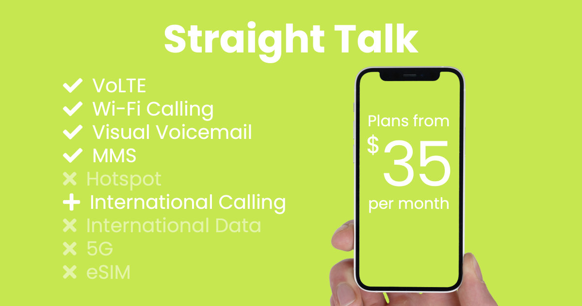 Straight Talk plan features and starting price