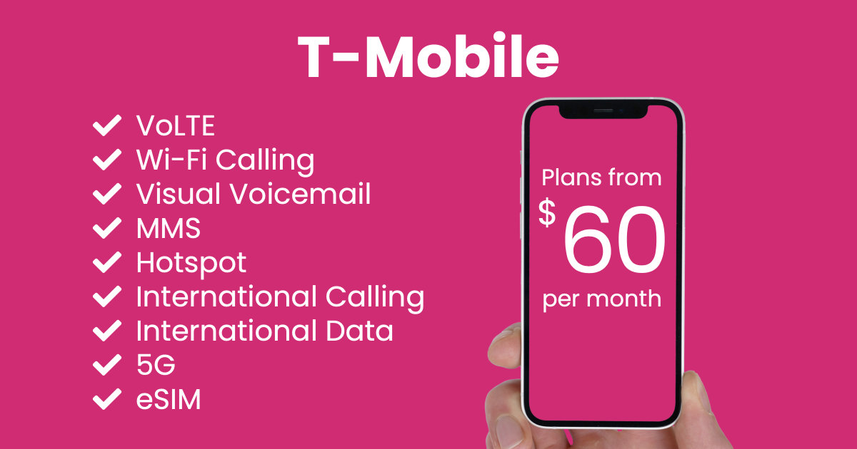 T-Mobile plan features and starting price