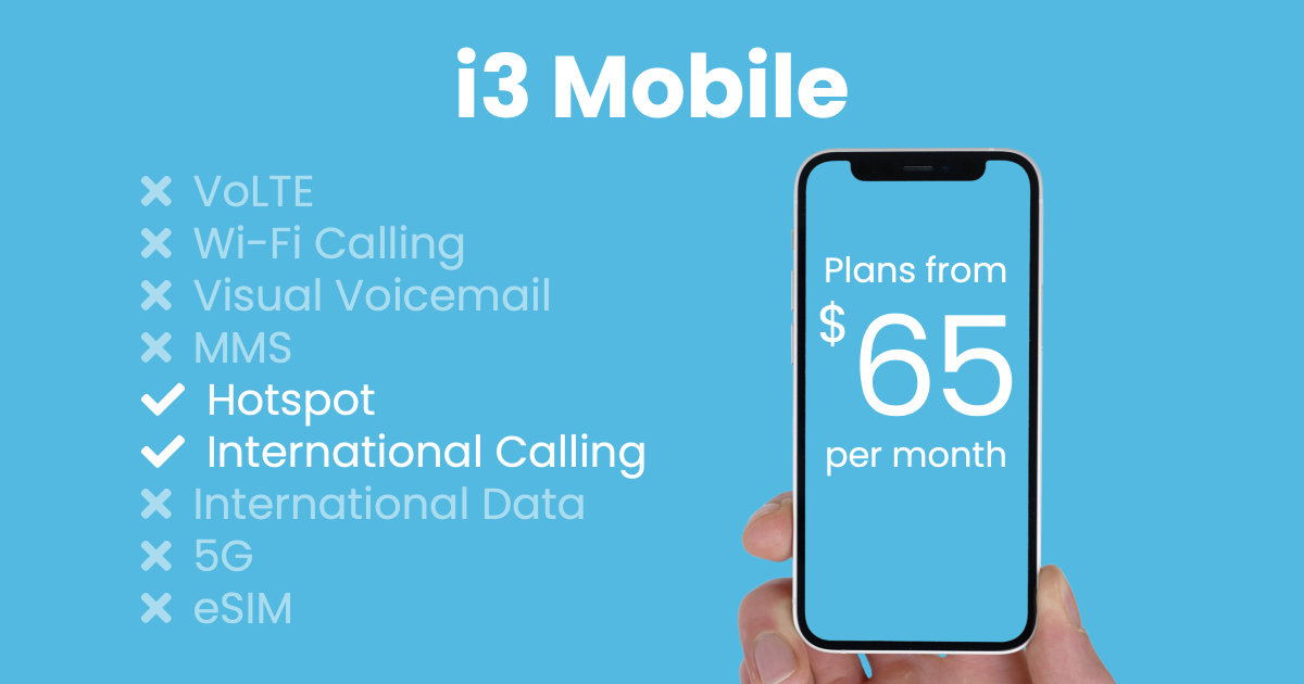 i3 Mobile plan features and starting price