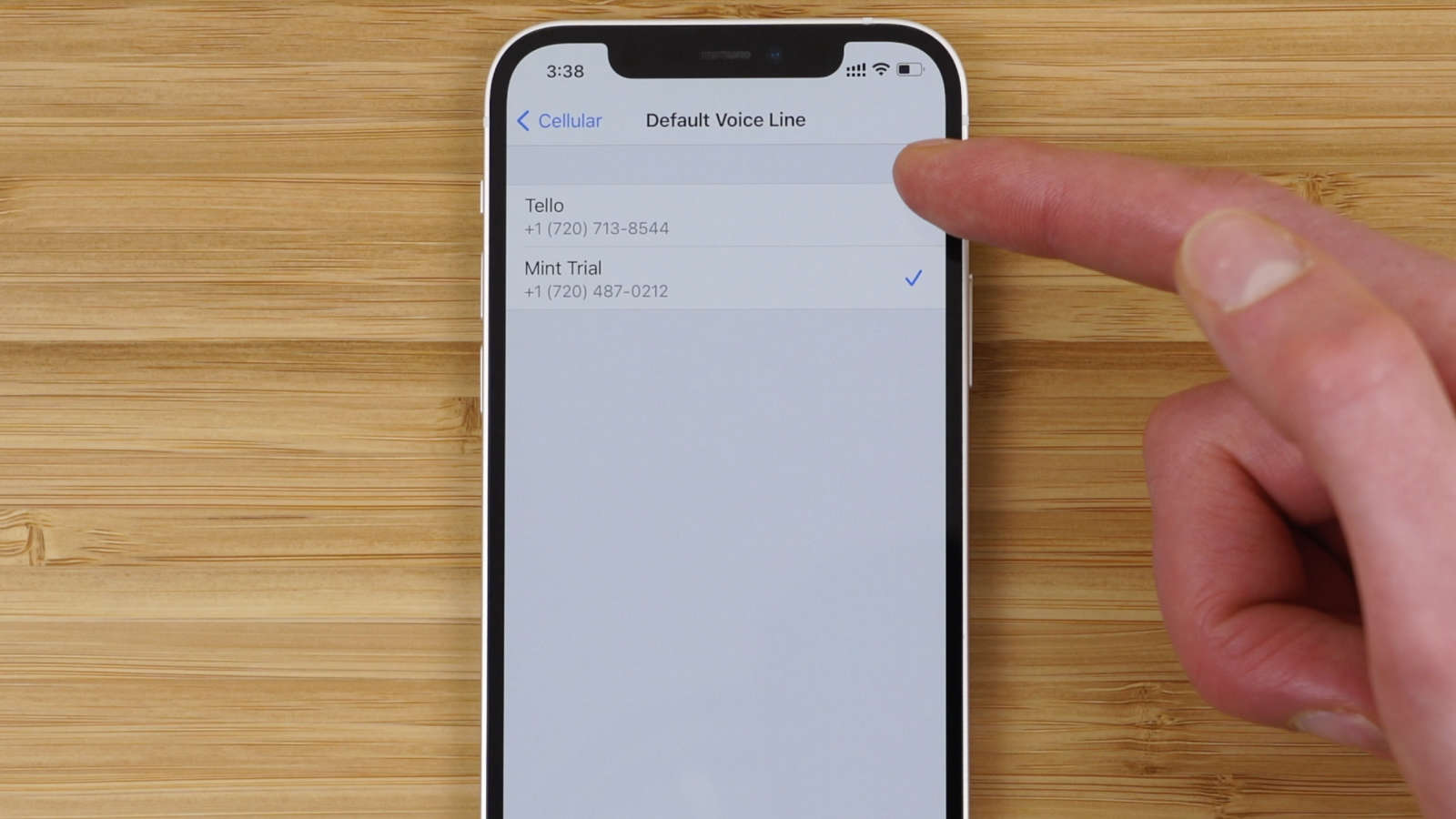 Use your primary number as your default voice line for outbound calls.