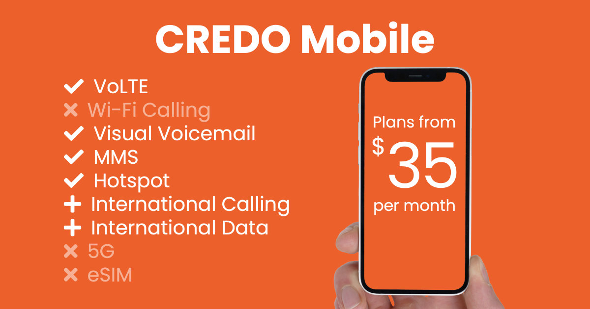 CREDO Mobile plan features and starting price