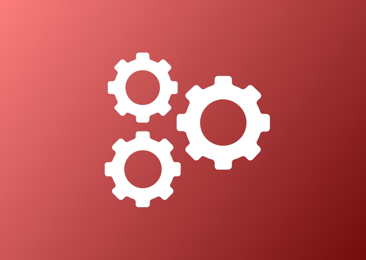 icon of gears on red gradient background