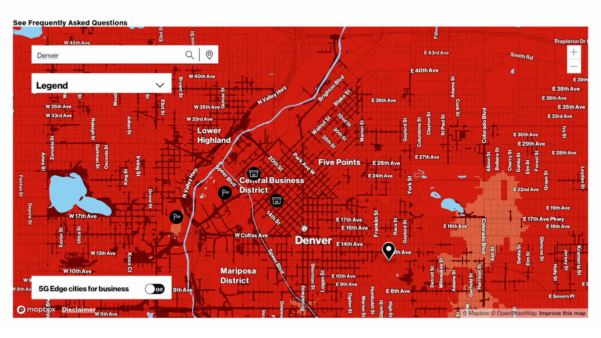 Verizon coverage map