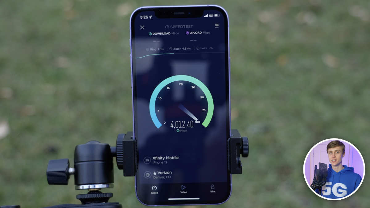 Xfinity Mobile Ultra Wideband 5G speed test