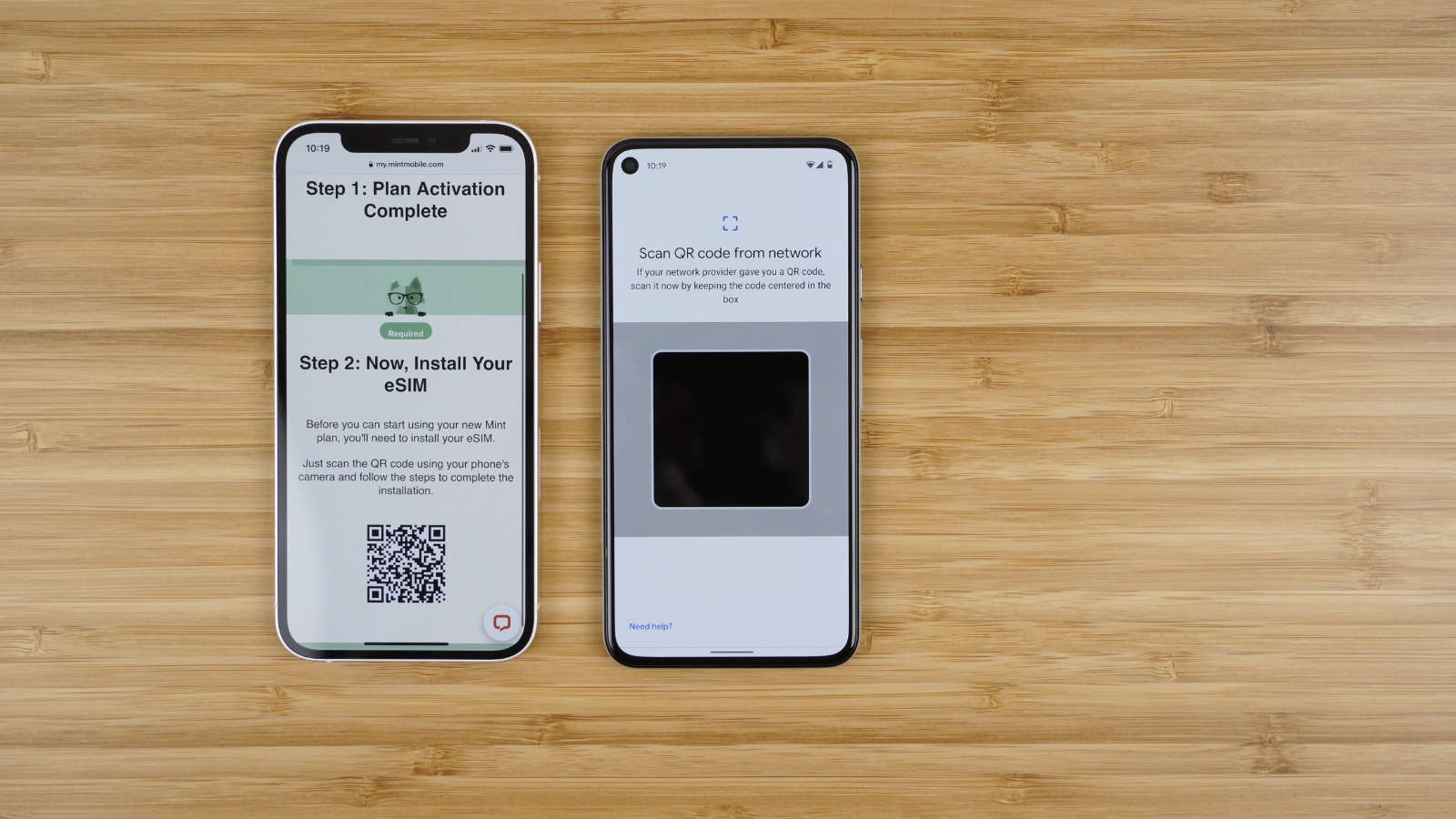 Scan the QR code sent to your email to activate your service.