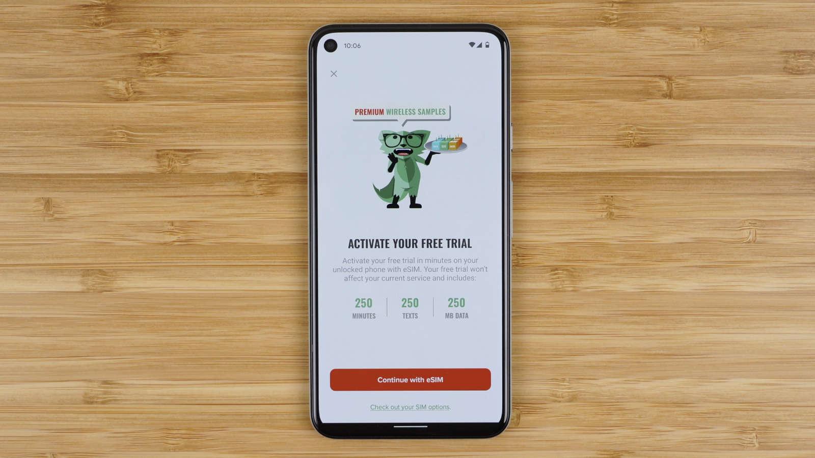 Mint Mobile free trial about page in Mint Mobile app