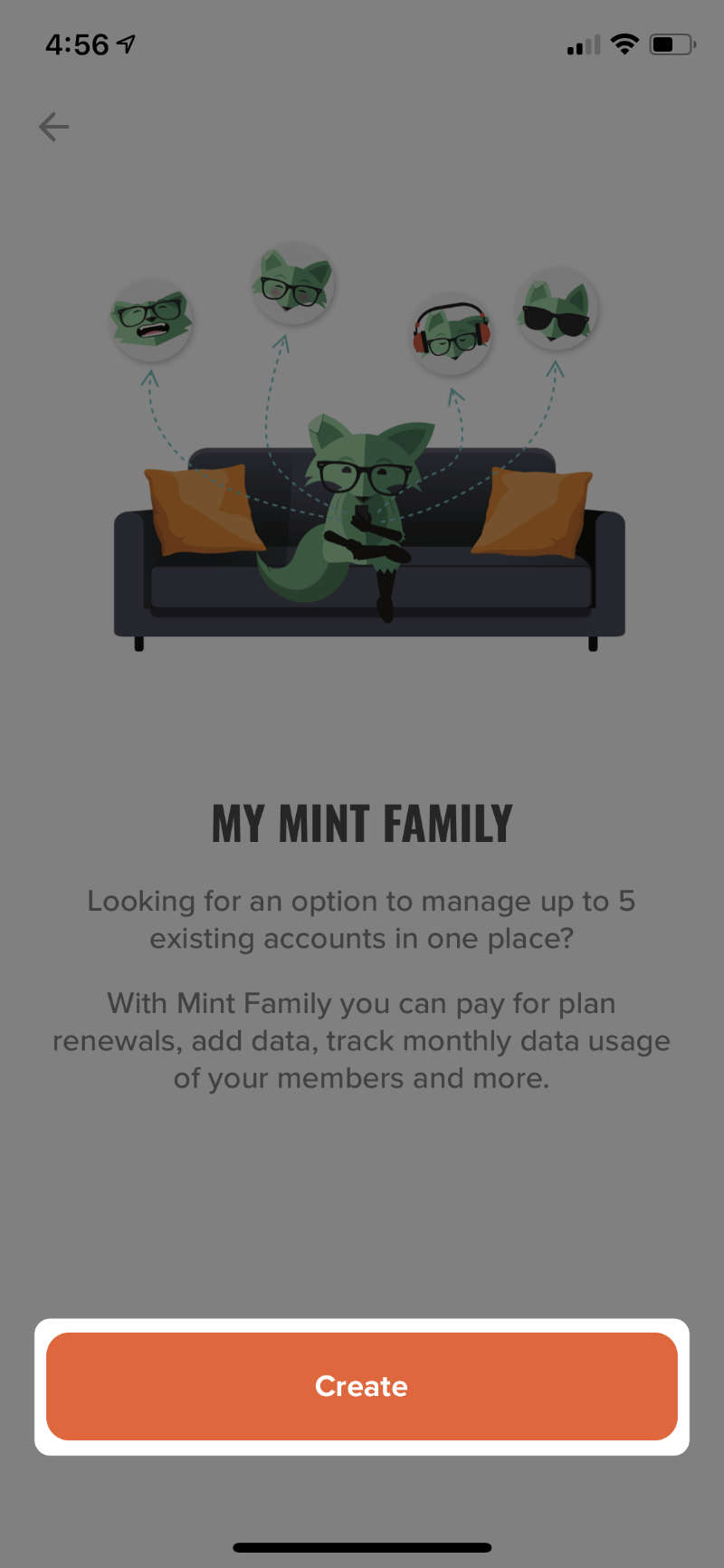 create mint family button