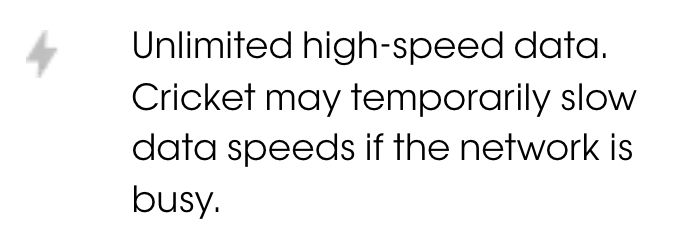 Cricket's Unlimited Core plan is always deprioritized.