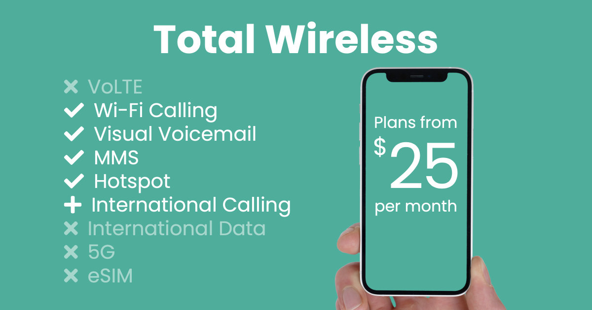 Total Wireless plan features and starting price