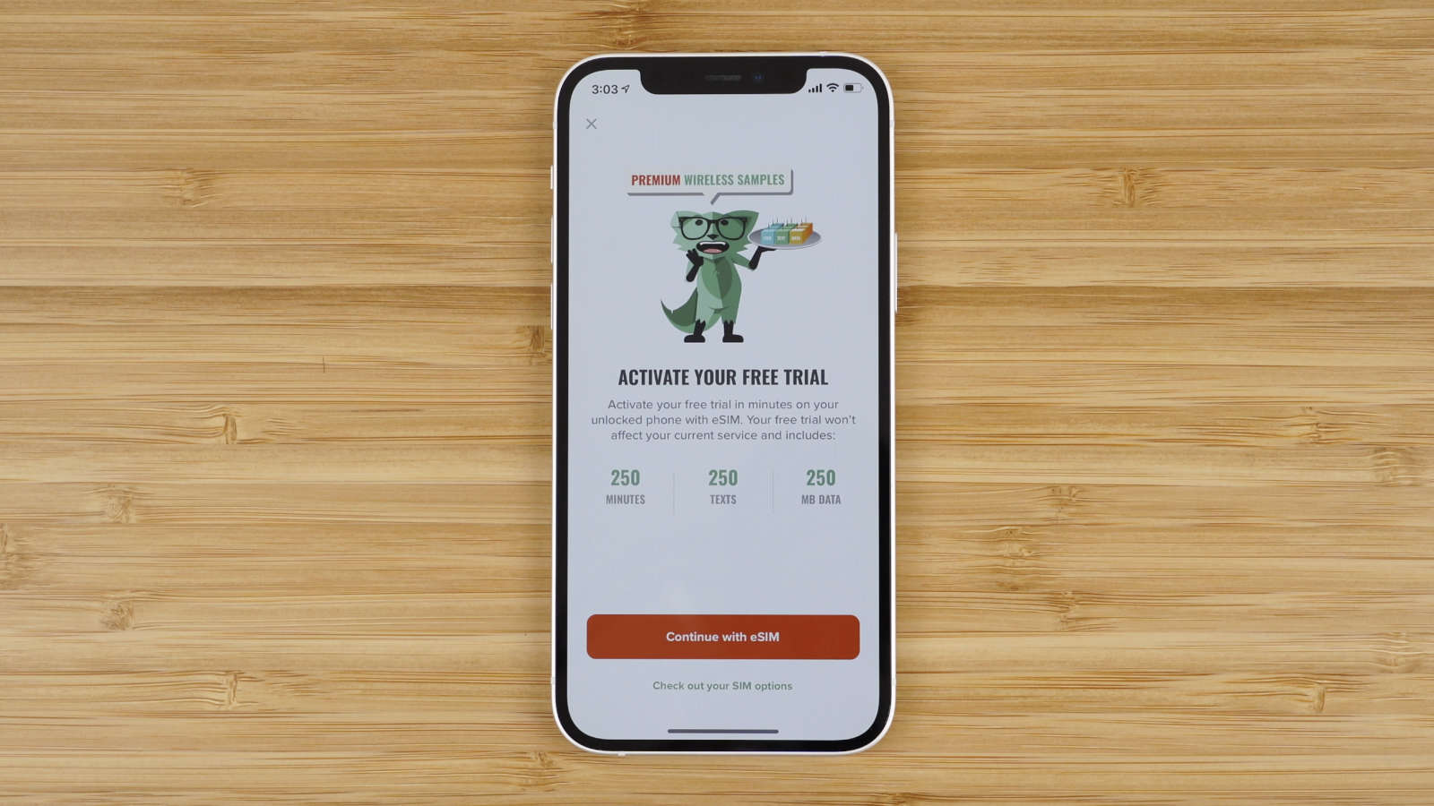 Mint Mobile free trial app screen