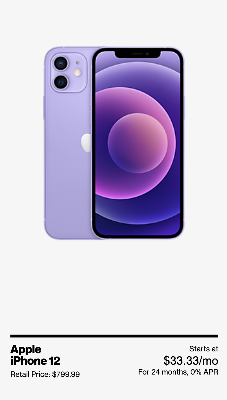 Verizon iPhone 12 financing deal