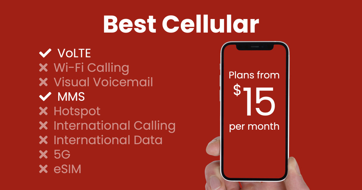 Best Cellular plan features and starting price