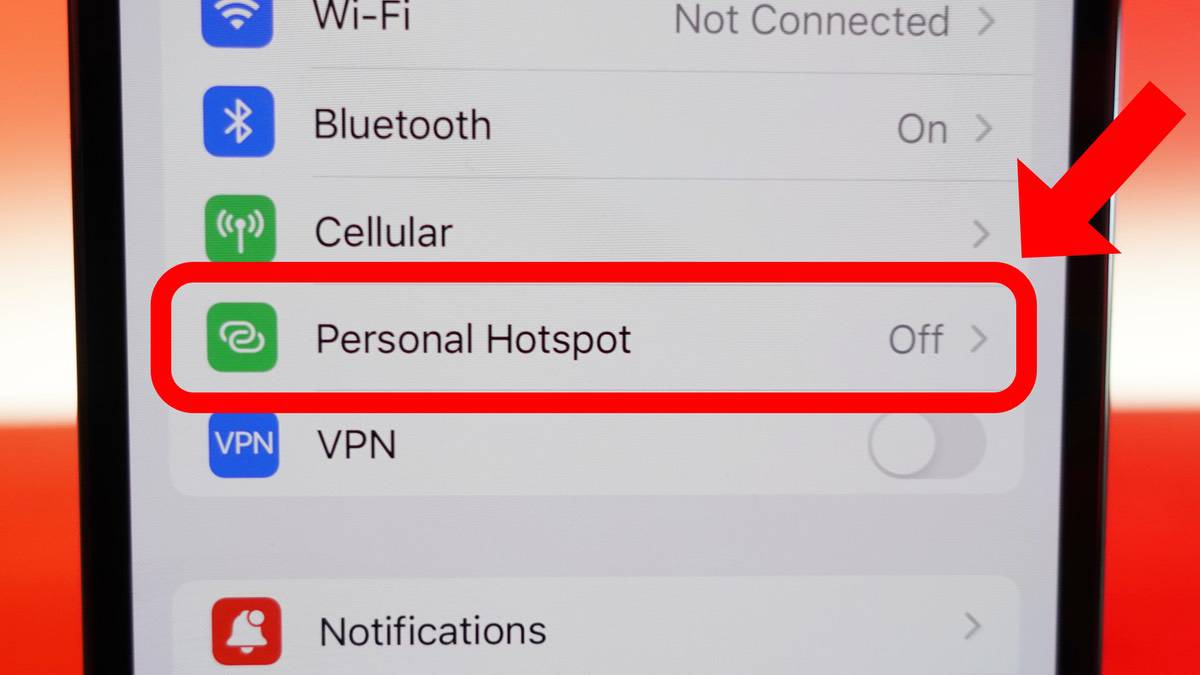 iPhone showing hotspot data turned off in phone settings