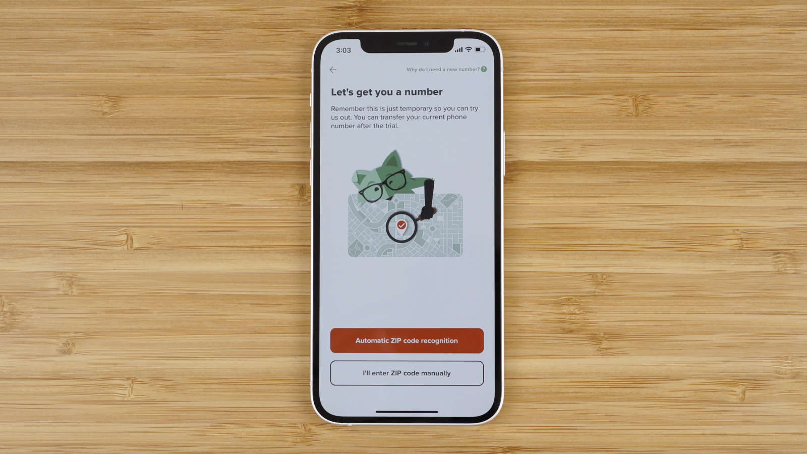 enter your ZIP code in Mint Mobile app