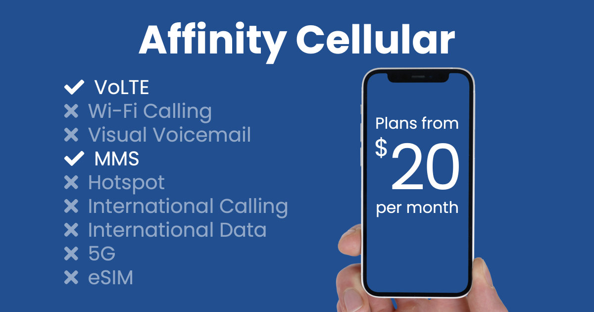 Affinity Cellular plan features and starting price