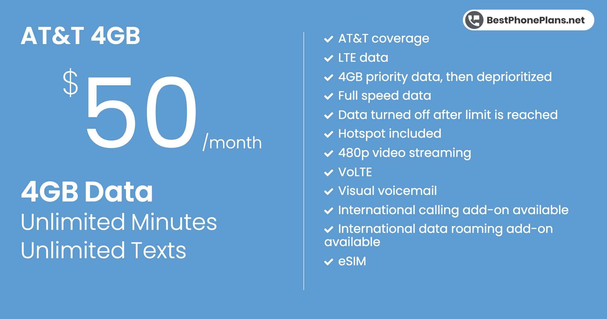 ATT& 4GB plan details and features