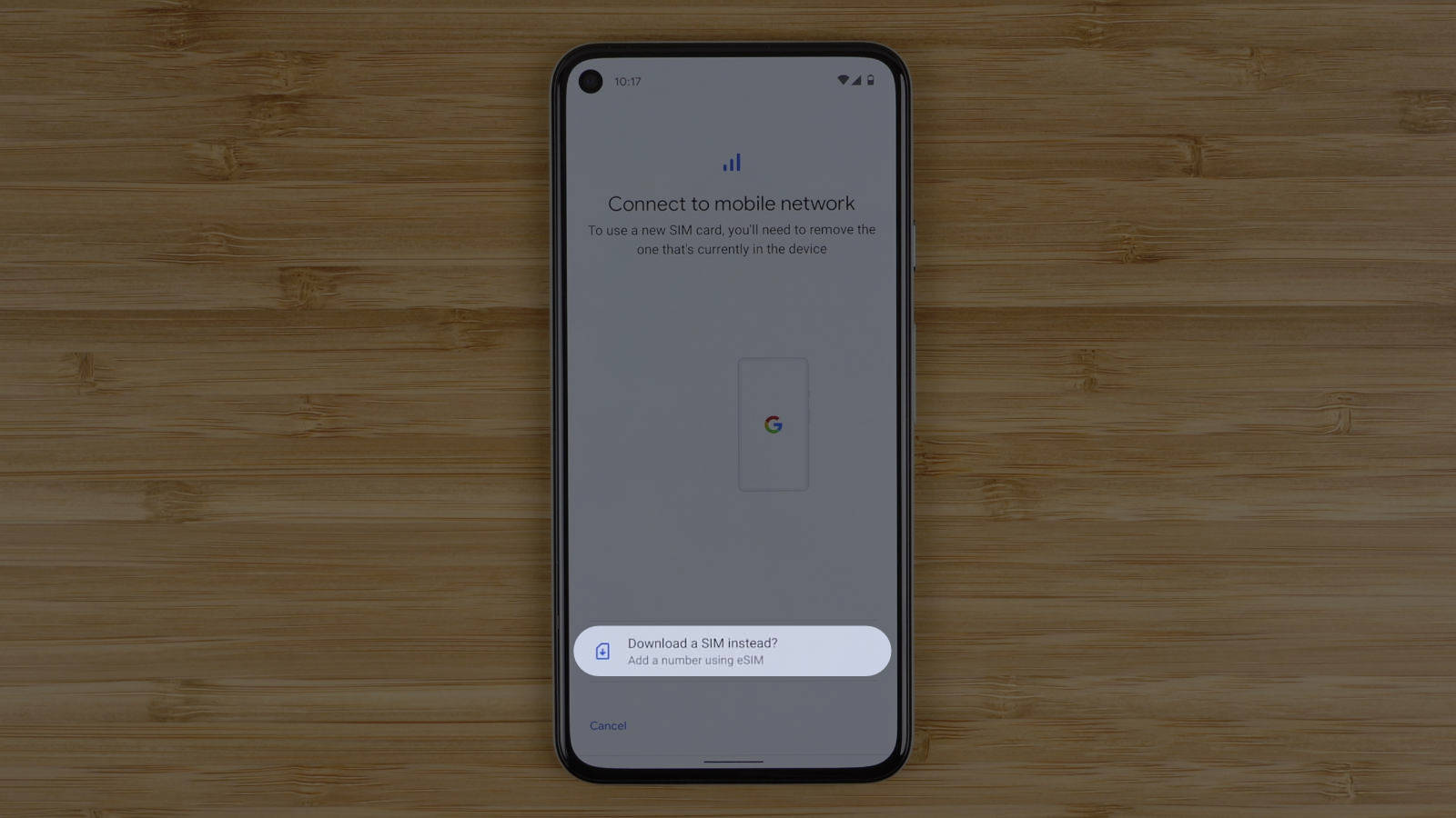 Tap the option to download a SIM instead
