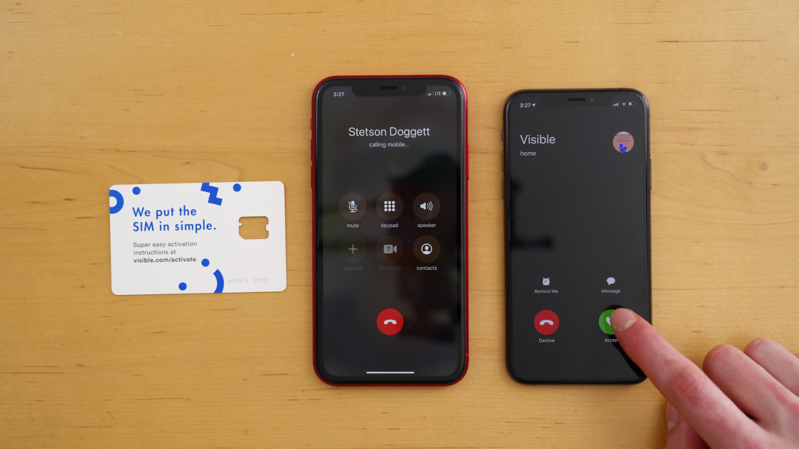 placing a test phone call after activating on Visible's service