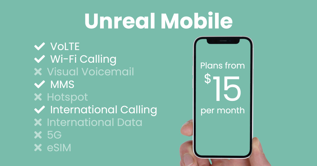 Unreal Mobile plan features and starting price