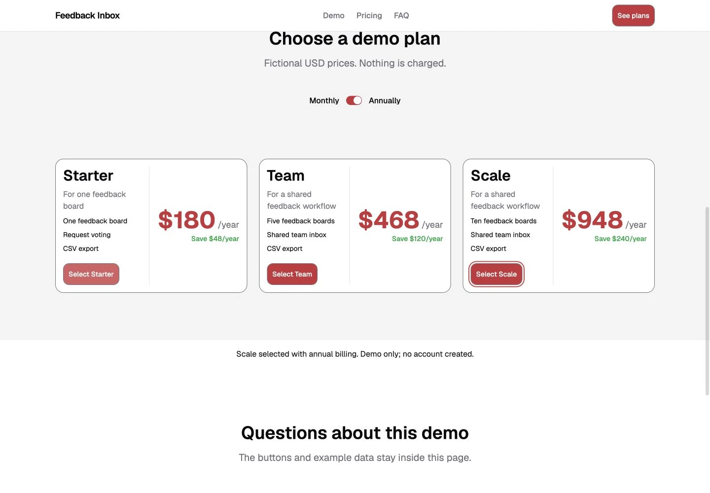 Studio annual pricing before the documented text-contrast correction.