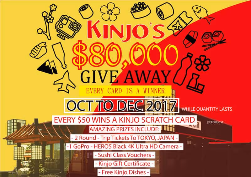 Kinjo Sushi Scratch & Win Promotion