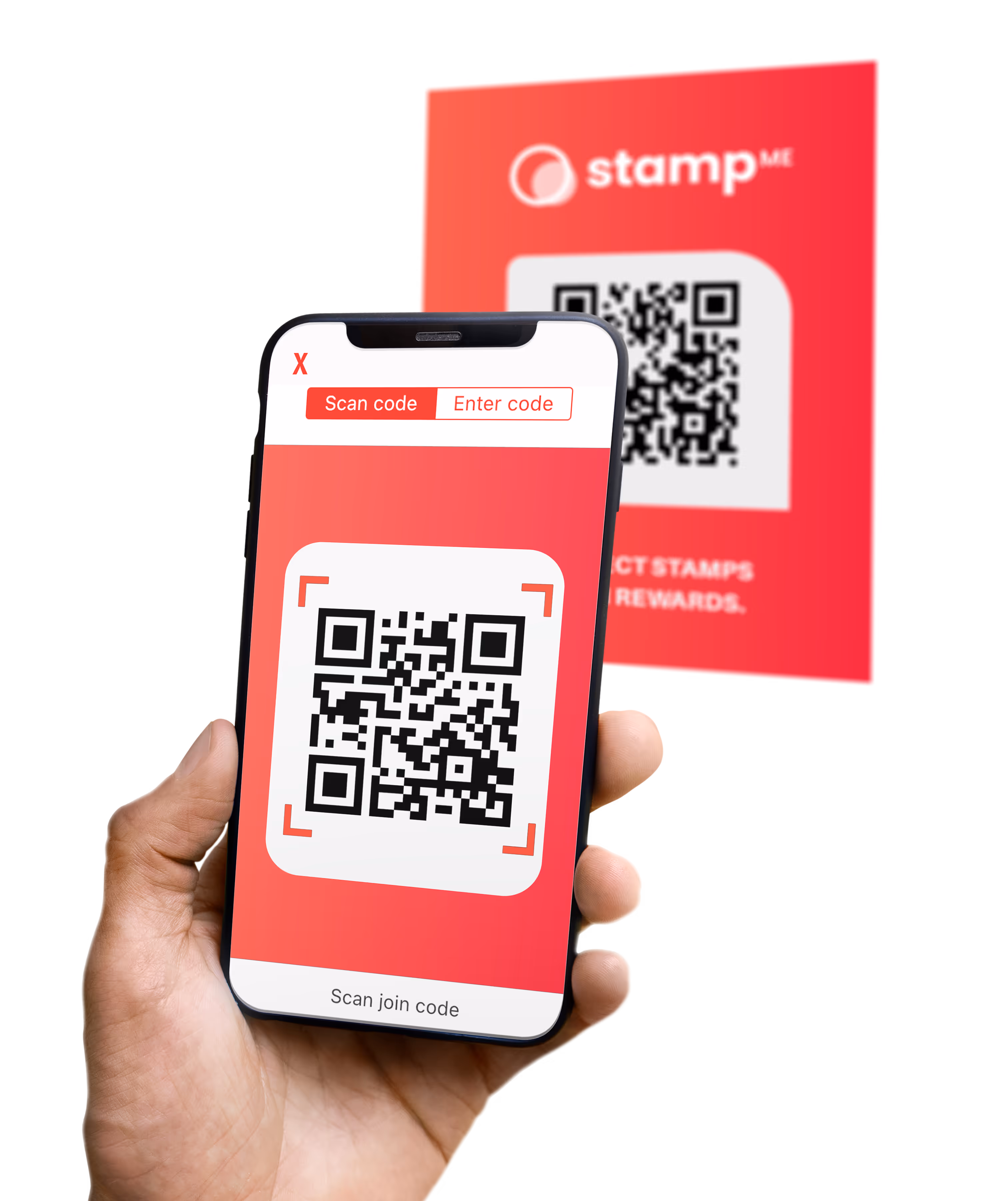 Scanning a QR code on Stamp Me app