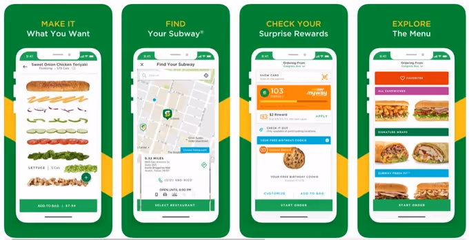 Subway's My Way Rewards program allows for customization of your interface as well as surprise rewards along the way. 