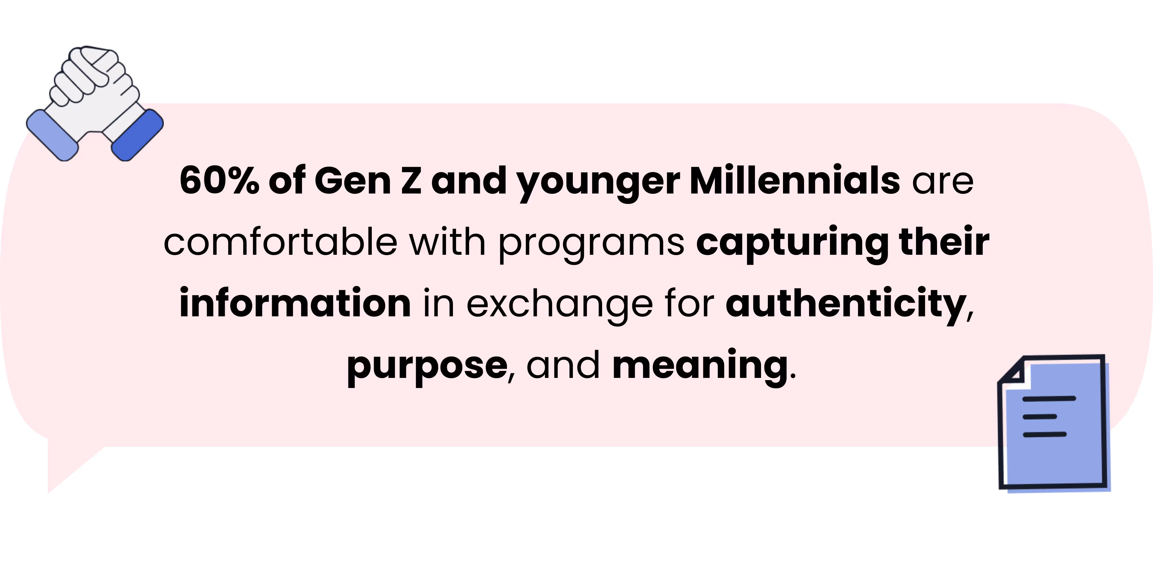 Pink background with text of the statistics and icons. 