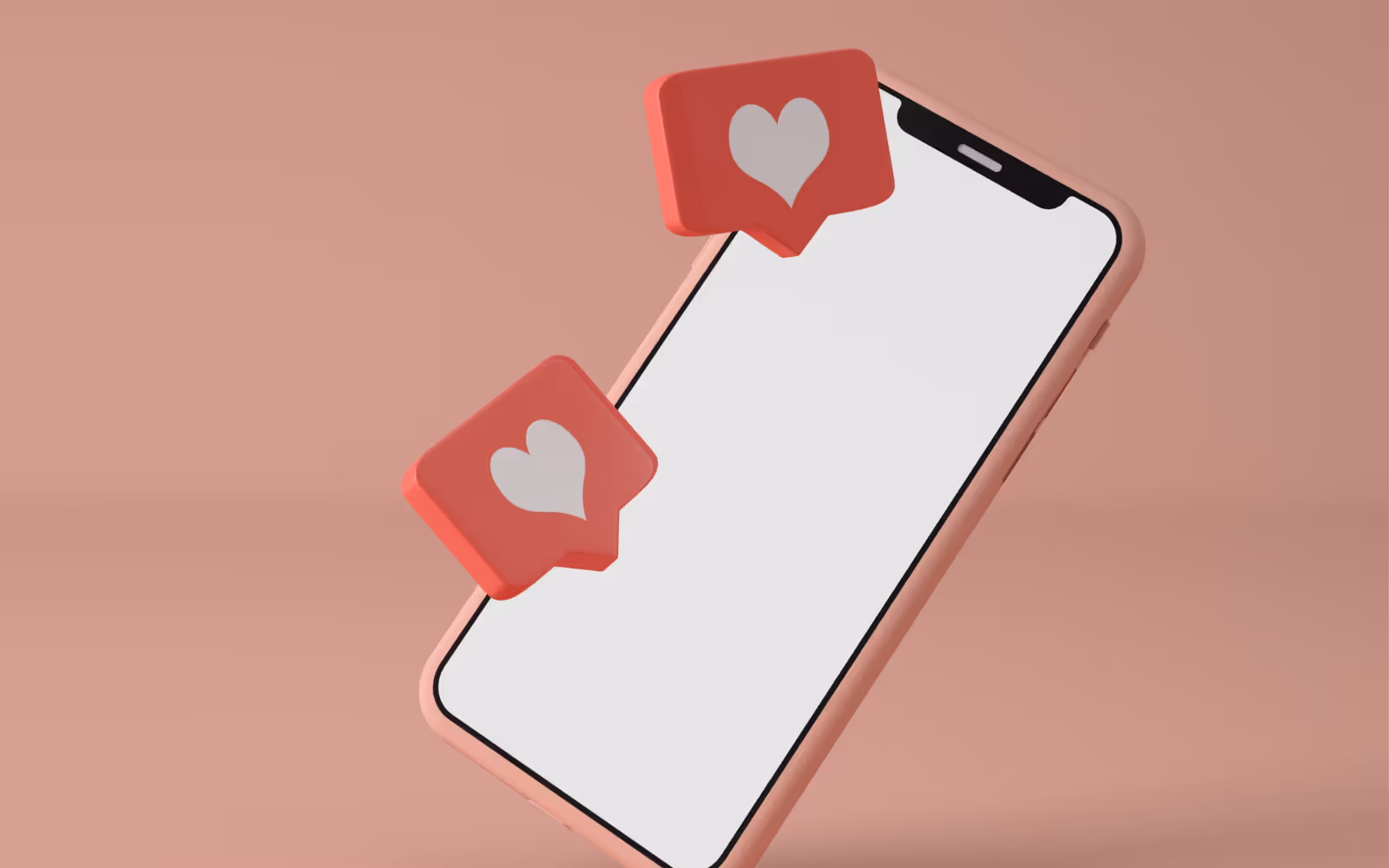 Iphone screen with two like bubbles. 