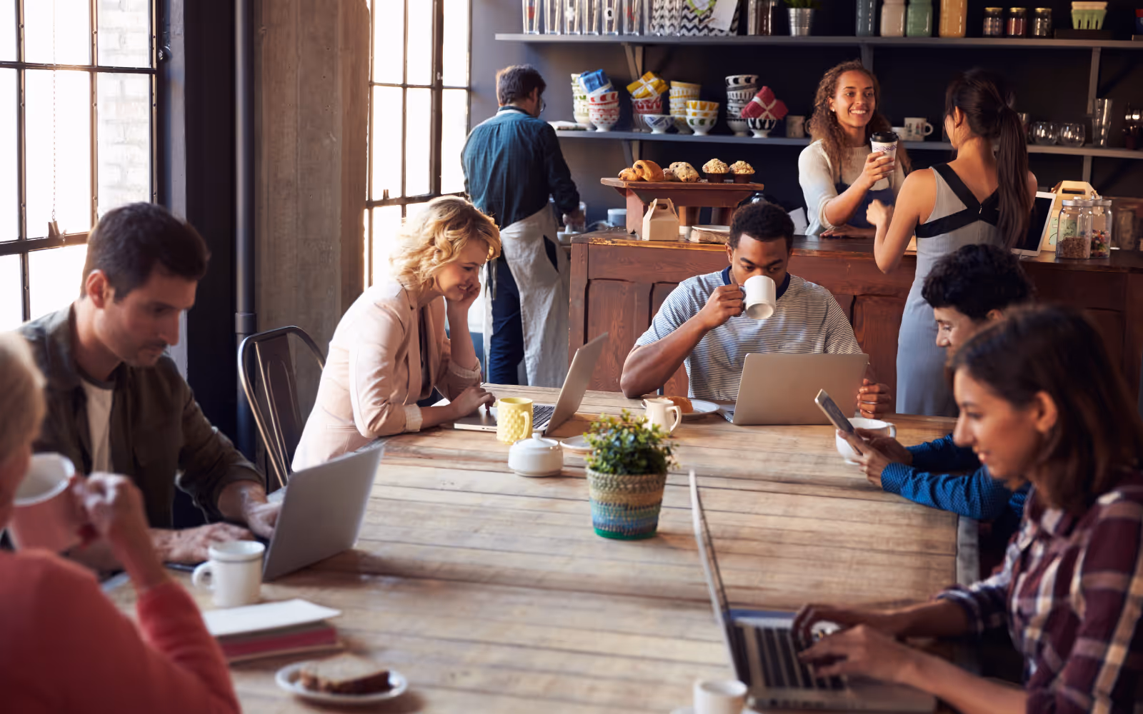Interior of a busy cafe in 2025